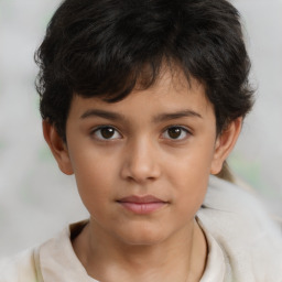 Neutral white child female with short  brown hair and brown eyes