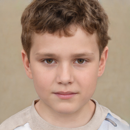 Neutral white child male with short  brown hair and brown eyes