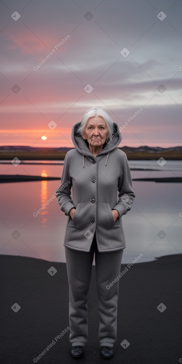 Icelandic elderly female with  gray hair