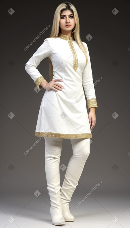 Pakistani adult female with  blonde hair