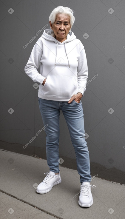 Bolivian elderly female with  white hair