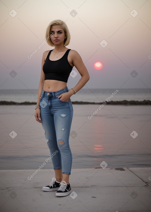 Bahraini adult female with  blonde hair