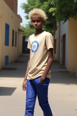 Somali teenager boy with  blonde hair