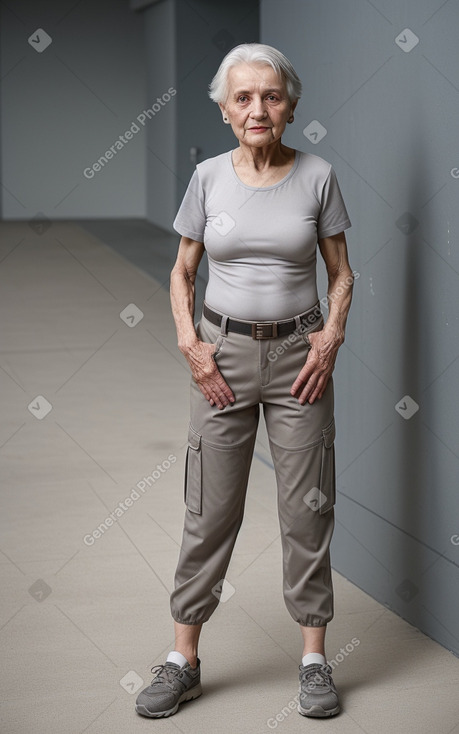 Ukrainian elderly female with  gray hair