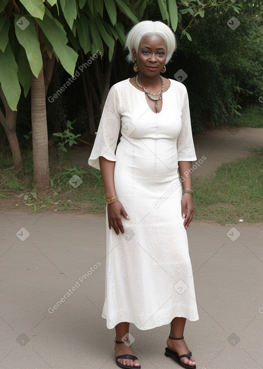 Nigerian middle-aged female with  white hair