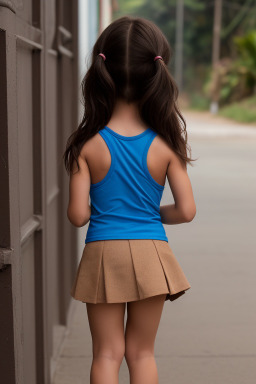 Costa rican child girl with  brown hair