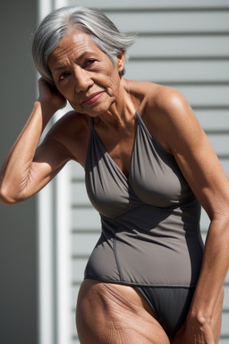 Elderly female with  gray hair