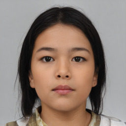 Neutral asian young-adult female with medium  brown hair and brown eyes