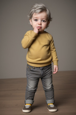 Belgian infant boy with  gray hair