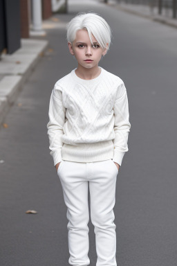 Ukrainian child boy with  white hair