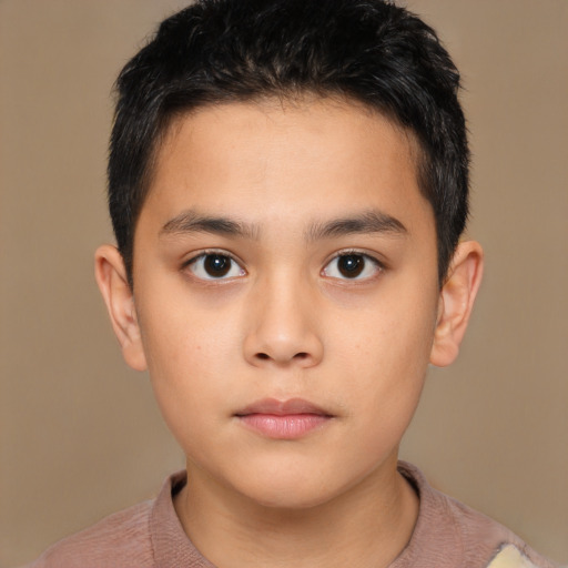 Neutral asian young-adult male with short  brown hair and brown eyes