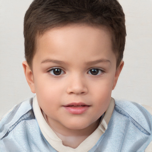 Neutral white child female with short  brown hair and brown eyes