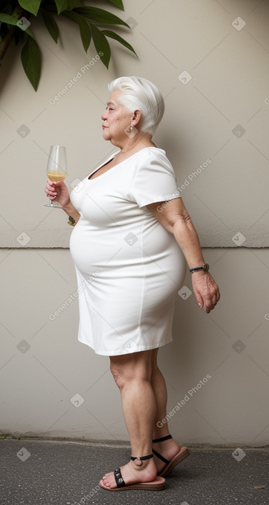 Costa rican elderly female with  white hair