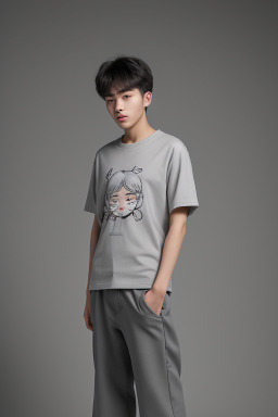 South korean teenager boy with  gray hair