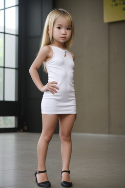 Vietnamese child girl with  blonde hair