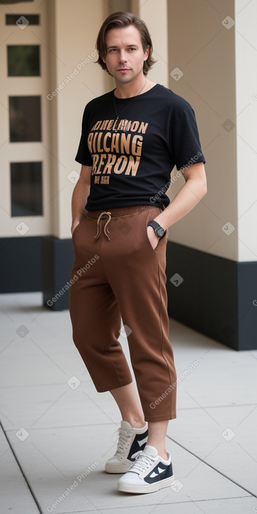 Caucasian adult male with  brown hair