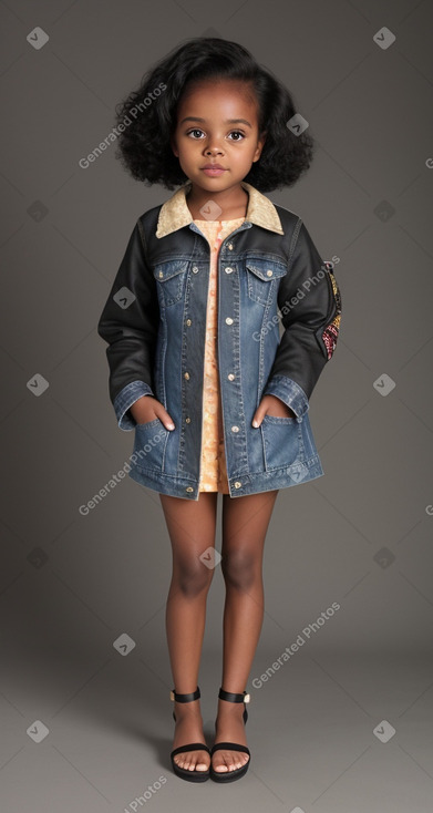 African american child girl with  black hair