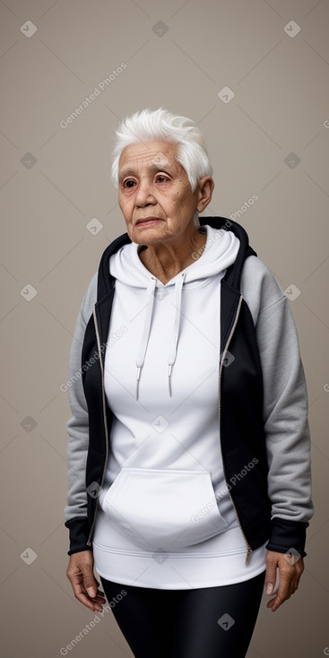 Ecuadorian elderly female with  white hair