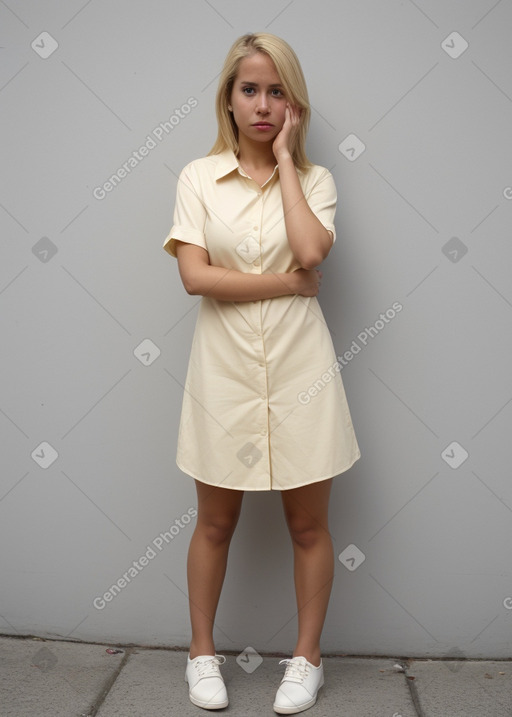 Ecuadorian adult female with  blonde hair