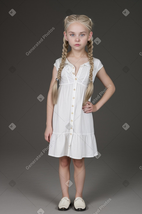 Caucasian child female with  white hair