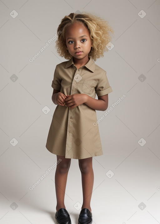 African american child girl with  blonde hair