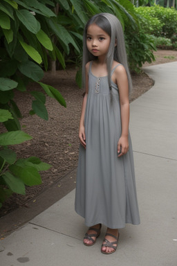 Malaysian child girl with  gray hair