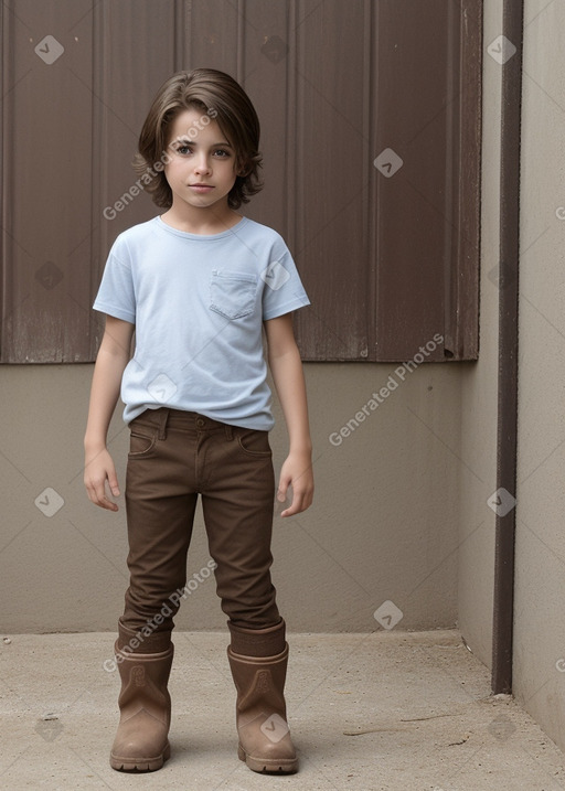 Uruguayan child boy with  brown hair