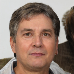 Neutral white adult male with short  brown hair and brown eyes