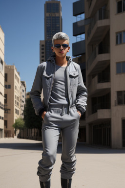 Lebanese teenager boy with  gray hair