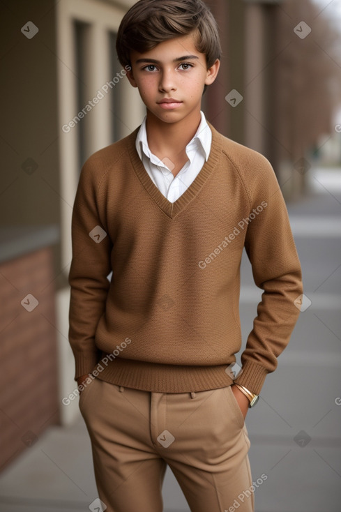 Teenager boy with  brown hair