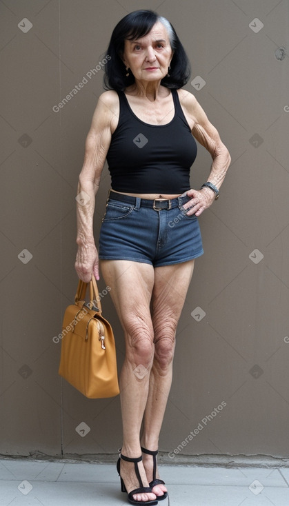 Albanian elderly female with  black hair