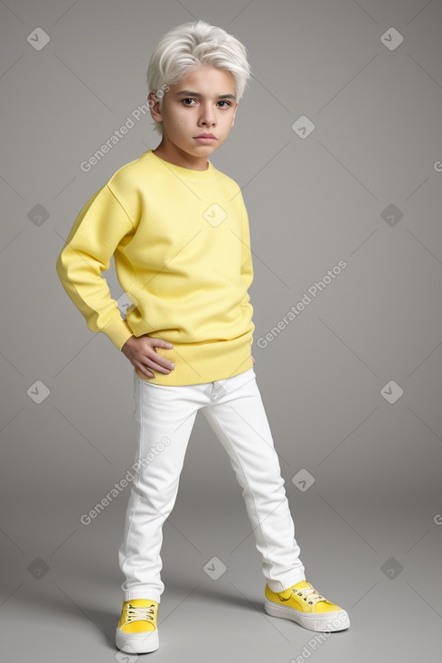 Hispanic child male with  white hair