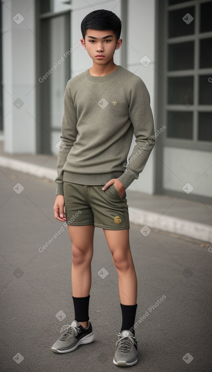 Vietnamese teenager boy with  gray hair