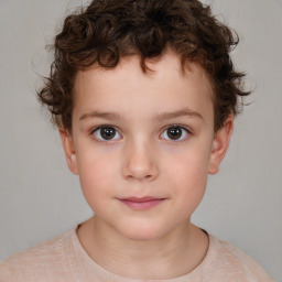 Neutral white child male with short  brown hair and brown eyes