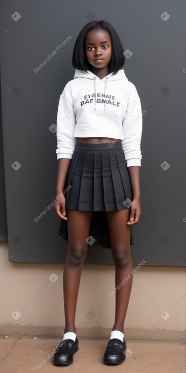 Ugandan teenager girl with  black hair