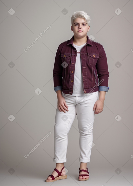 Macedonian teenager boy with  white hair