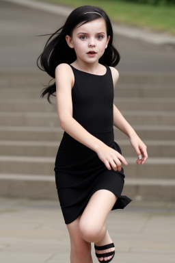 British child girl with  black hair