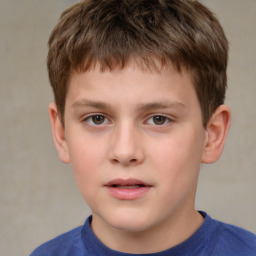 Neutral white child male with short  brown hair and brown eyes