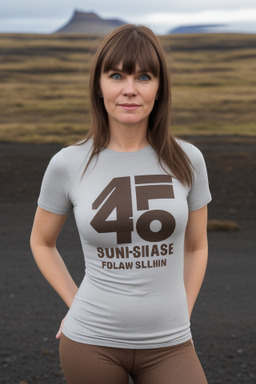 Icelandic 45 years female with  brown hair