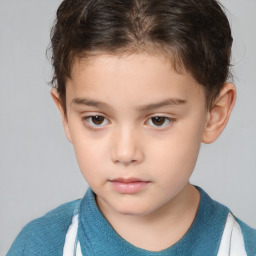 Neutral white child male with short  brown hair and brown eyes