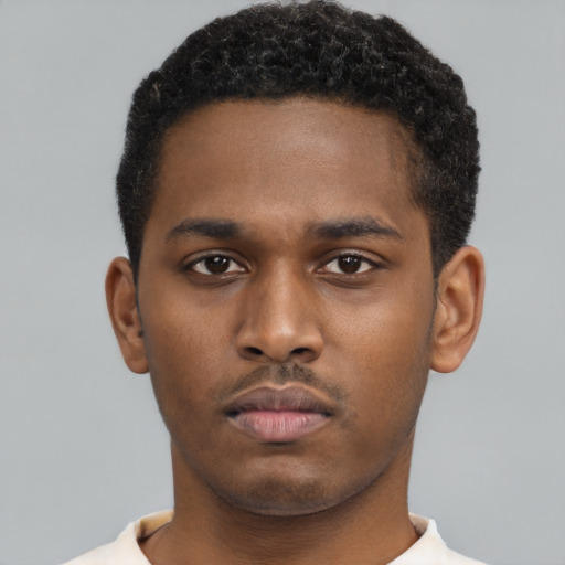 Neutral latino young-adult male with short  brown hair and brown eyes