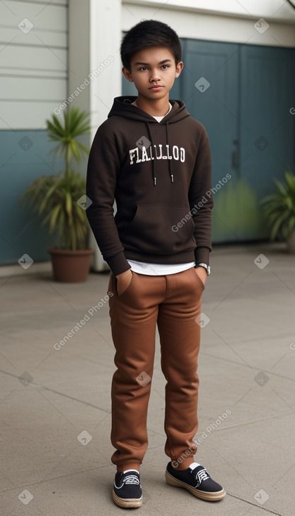 Filipino teenager boy with  brown hair