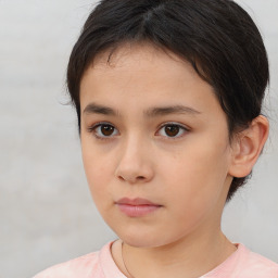 Neutral white young-adult female with short  brown hair and brown eyes
