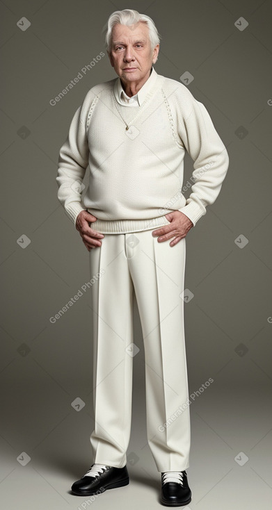 Caucasian elderly male with  white hair