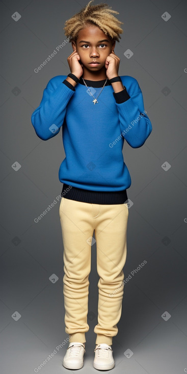 Jamaican teenager boy with  blonde hair