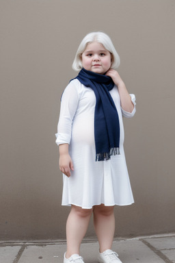 Uruguayan child girl with  white hair