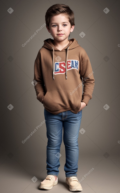 American child male with  brown hair