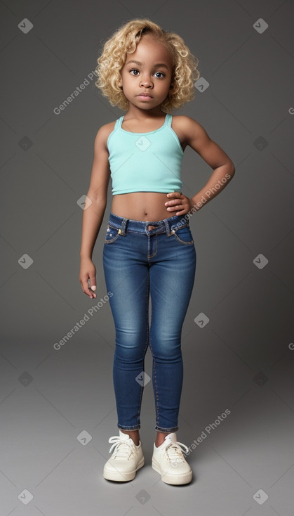 African american infant girl with  blonde hair