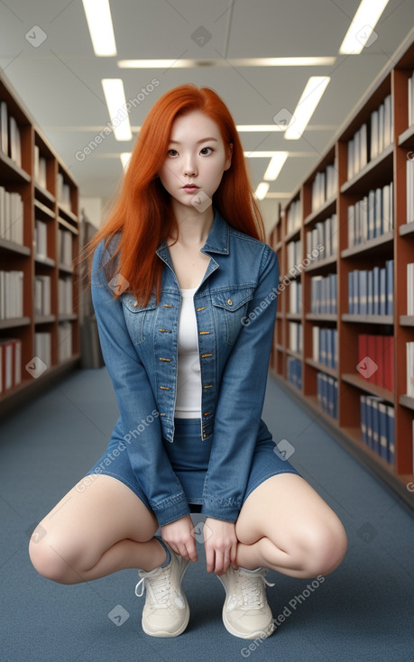 Korean adult female with  ginger hair