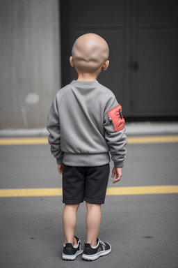 Chinese child boy with  gray hair